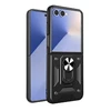 Slide Camera Armor dėklas skirtas Samsung Galaxy Z Flip 7 Juodas