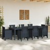 Sodo stalas Antracitas 250 x 100 x 73 cm poliratanas