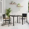 Sodo valgomojo komplektas 3 pcs Juoda poliratanas