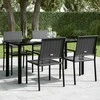 Sodo valgomojo stalas, juodas, 160x80x74cm, plienas ir stiklas