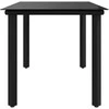 Sodo valgomojo stalas, juodas, 160x80x74cm, plienas ir stiklas
