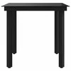 Sodo valgomojo stalas, juodas, 80x80x74cm, plienas ir stiklas