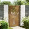 Sodo vartai, 105x205cm, corten plienas, medžio dizaino
