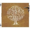 Sodo vartai, 85x75 cm, Corten plienas, medžio raštas