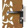 Sodo vartai, 85x75 cm, Corten plienas, medžio raštas