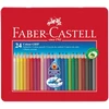 Spalvoti akvareliniai pieštukai Faber-Castell GRIP 2001, tribriauniai, 24 spalvų, metalinėje dežutėje
