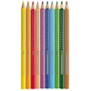 Spalvoti akvareliniai pieštukai Faber-Castell Grip Jumbo, tribriauniai, 12 spalvų,