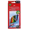 Spalvoti pieštukai Faber-Castell Eco. tribriauniai. 12 spalvų. su drožtuku