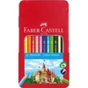 Spalvoti pieštukai Faber-Castell Knights, 12 spalvų, metalinėje dėžutėje