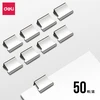 Spaustukai segikliui DELI 8591, sidabrinės spalvos, 50vnt