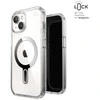 Dėklas Speck Presidio Perfect-Clear ClickLock & Magsafe do iPhone 15 / iPhone 14 / iPhone 13 (Clear / Chrome Finish / Serene Sidabrinis)