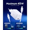 Spigen EE451EU Essential USB-C 45W Wall Charger - Baltas
