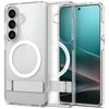 Spigen Ultra Hybrid S Mag MagSafe dėklas skirtas Samsung Galaxy S26 – skaidruus ir baltos spalvos