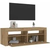 Spintelės prie lovos 2 vnt su šviesos diodais Artisan Oak