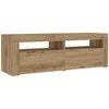 Spintelės prie lovos 2 vnt su šviesos diodais Artisan Oak