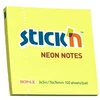 Stickxb4N Lipnūs lapeliai Stick´N 21133, 76x76mm, 100 lapelių, neoninės geltonos spalvos