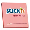 Stickxb4N Lipnūs lapeliai Stick´N 21166, 76x76mm, 100 lapelių,neoninės rožinės spalvos