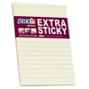 Stickxb4N Lipnūs lapeliai Stick´N Extra Sticky 21668, 150x101mm, 90 lapelių, geltonos spalvos, linijomis
