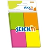 Stickxb4N Lipnūs lapeliai StickN 21091, 38x51mm, 4 spalvos po 50vnt, įvairių neoninių spalvų, blisteryje