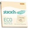 Stickxb4N Lipnūs lapeliai StickN, 21745, Eco, 76x76mm, 100 lapelių, pastelinės geltonos spalvos