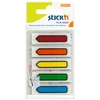 Stickxb4N Plastikiniai žymekliai Stick´N 21464, 45x12mm, strėlytės formos, 5 ryškios spalvos po 20vnt., blisteryje
