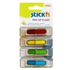 Stick´N *Plastikiniai žymekliai Stick´N 26018, 45x12mm, strėlytės formos, 4 spalvos po 30 vnt.,blisteryje