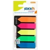 Stick´N Plastikiniai žymekliai Stick´N 21143, 42x12mm, strėlytės formos, 5 ryškios spalvos po 25vnt.,blisteryje