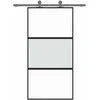 Stumdomos durys, juodos, 102,5x205cm, stiklas ir aliuminis