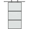 Stumdomos durys, juodos, 102,5x205cm, stiklas ir aliuminis
