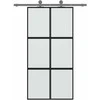 Stumdomos durys, juodos, 102,5x205cm, stiklas ir aliuminis