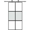 Stumdomos durys, juodos, 102,5x205cm, stiklas ir aliuminis