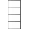 Stumdomos durys, juodos, 90x205cm, ESG stiklas ir aliuminis