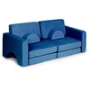 Sudedama modulinė sofa vaikams, didelė, 2 vietų, „pasidaryk pats“, 10 minkštų pagalvių – mėlyna ECOTOYS