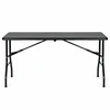 Sudedamas sodo kateringinis stalas 153×70 cm, lagamino tipo, juodas MultiGarden
