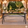 Sudedamas sodo kateringinis stalas 153×70 cm, lagamino tipo, juodas MultiGarden