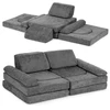 Ecotoys Sulankstoma pilka didelė modulinė sofa vaikams