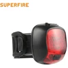 Superfire Dviračio signalinis žibintuvėlis, raudonas, įkraunamas micro USB, 2.6W, 6val, , IP54