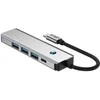 Tech-Protect HB01 HUB Adapteris 5in1 USB-C + USB3.0 + HDMI 4K 60Hz + PD100W - pilka