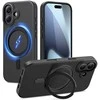Tech-Protect MagRing MagSafe dėklas skirtas Apple iPhone 17 – matinis juodos spalvos