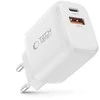 „Tech-Protect NCA20 PD 20W QC3.0 USB-A / USB-C“ sieninis įkroviklis - Baltas