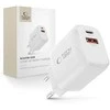 Tech-Protect NCA45W-GAN 2-Port laidinis įkroviklis PD 45W / QC3.0 baltos spalvos