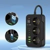 „Tech-Protect PC3X6“ ilgintuvas, 3 lizdai, 240 V + 3 USB-A + 3 USB-C, 200 cm, juodas
