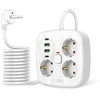 „Tech-Protect PCS3X4“ maitinimo lizdas, 3 lizdai, 2xUSB-A, 2xUSB-C, 200 cm - baltas