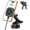 TECH-PROTECT V20 ARCTICBOOST MAGNETINIS MAGSAFE AUTOMOBILINIS LAIKIKLIS ANT PRIETAISŲ SKYDELIO IR ORO IŠPUČIŲ SU BELAIDŽIU ĮKROVIKLIU 25W QI2.2 Juodas