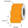 Technoinform Kainų etiketės 26x16mm, banguotos, 1000vnt, oranžinės spalvos