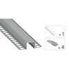 TEKKNI LED profilio komplektas MOSSO priglaistomas siauras, aliuminis, anoduotas, baltas dangtelis 3 m