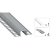 TEKKNI LED profilio komplektas MOSSO priglaistomas siauras, aliuminis, anoduotas, baltas dangtelis 2.02 m