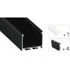 TEKKNI LED profilio komplektas NORS paviršinis/pakabinamas, juodas, anoduotas, matinis dangtelis 2.02 m