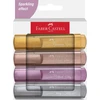 Teksto žymeklių rinkinys Faber-Castell 46, 4 spalvos, metalizuotos