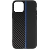 Tel Protect CARBON dėklas skirtas Apple iPhone 11 Pro juodos spalvos with mėlynos spalvos stripe